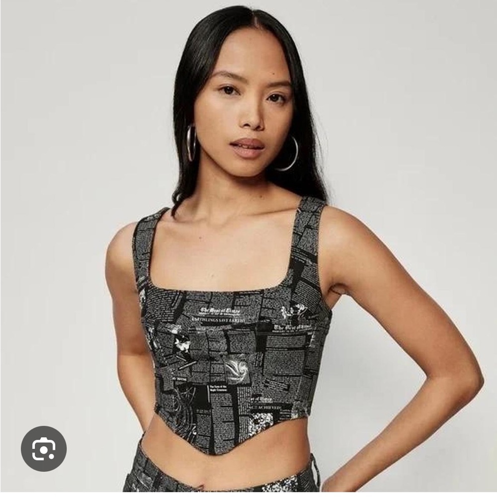 NWT Reformation Raya Style Zine Denim Bustier Top